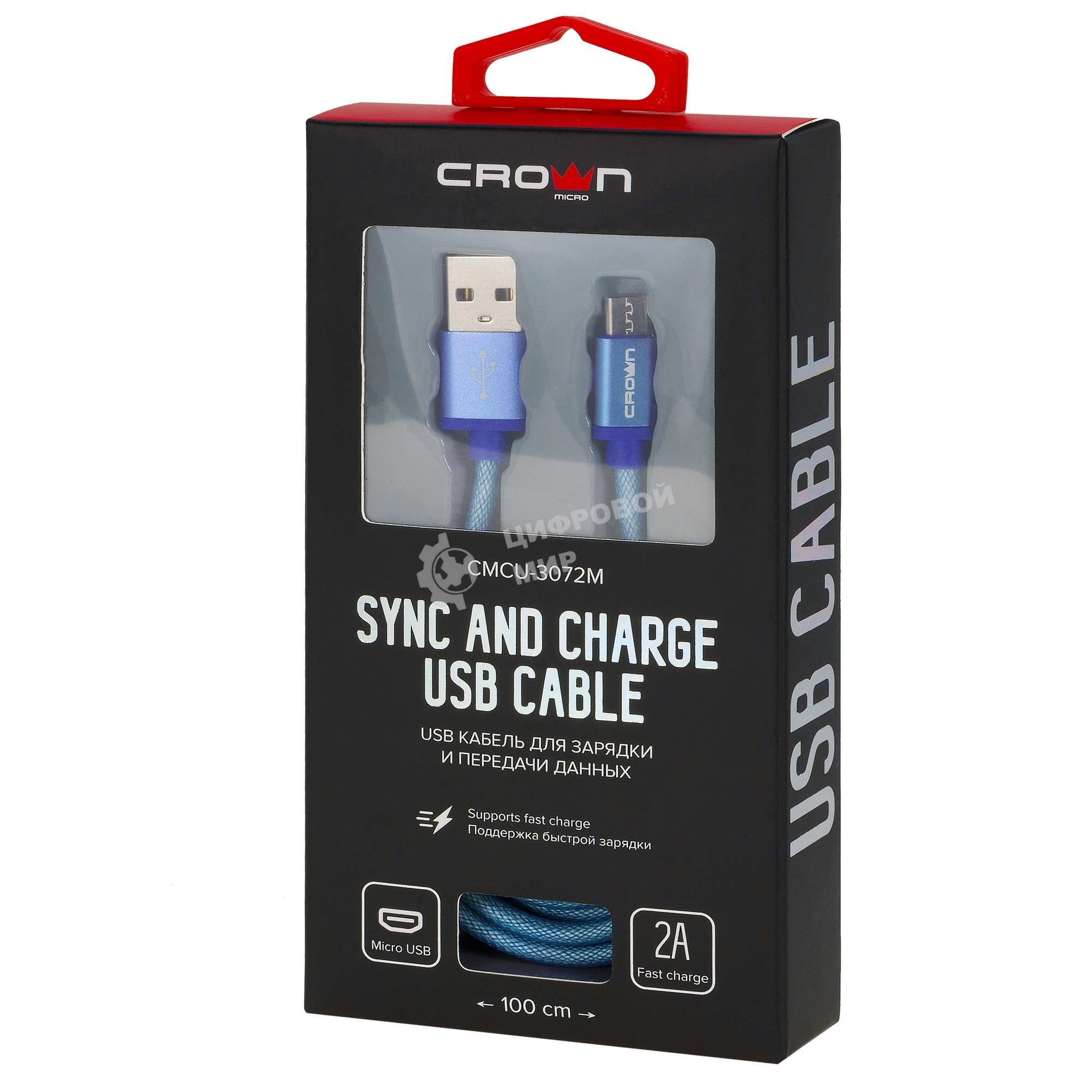 Кабель Crown USB - microUSB CMCU-3072M blue