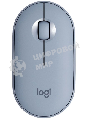 Мышь беспроводная Logitech Pebble M350 серый, 1000 dpi, радиоканал, Bluetooth, USB, кнопки - 3