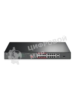 Коммутатор TP-Link 16-port 10/100Mbps + 2-port Gigabit unmanaged switch with 16 PoE+ ports, compliant with 802.3af/at PoE, 150W PoE budget,  support 250m Extend Mode, priority mode and Isolation mode, rackmount, plug and play.