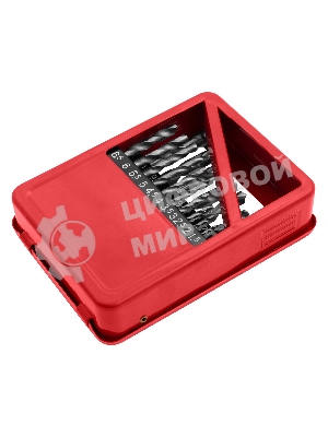 Набор сверл Matrix по металлу 1-10 мм hss 19 шт метал. коробка цил. хвостовик