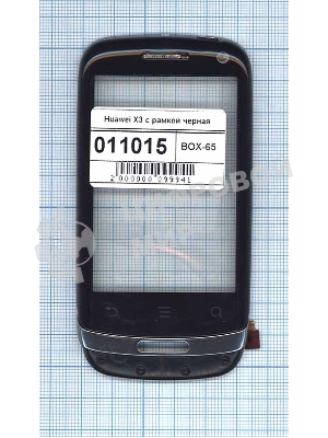 Сенсорное стекло (тачскрин) для Huawei Ideos X3, черное c рамкой