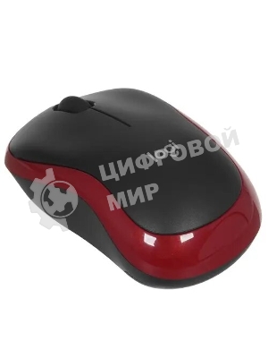 Мышь беспроводная Logitech M185, красный, 1000 dpi, радиоканал, USB, кнопки - 3