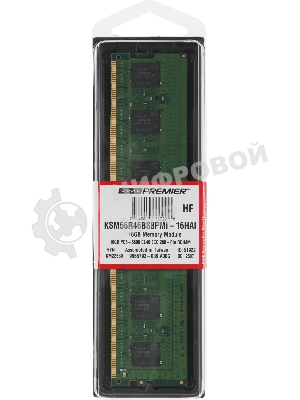 Оперативная память Kingston Server Premier, DDR5, 16GB (1x16GB), 5600MHz, CL46, DIMM, ECC