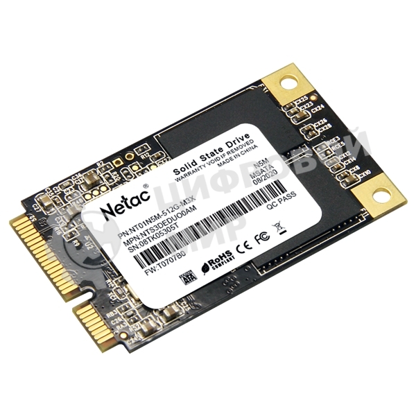 Накопитель SSD Netac N5M, 512Gb, mSATA, R/W 540/490