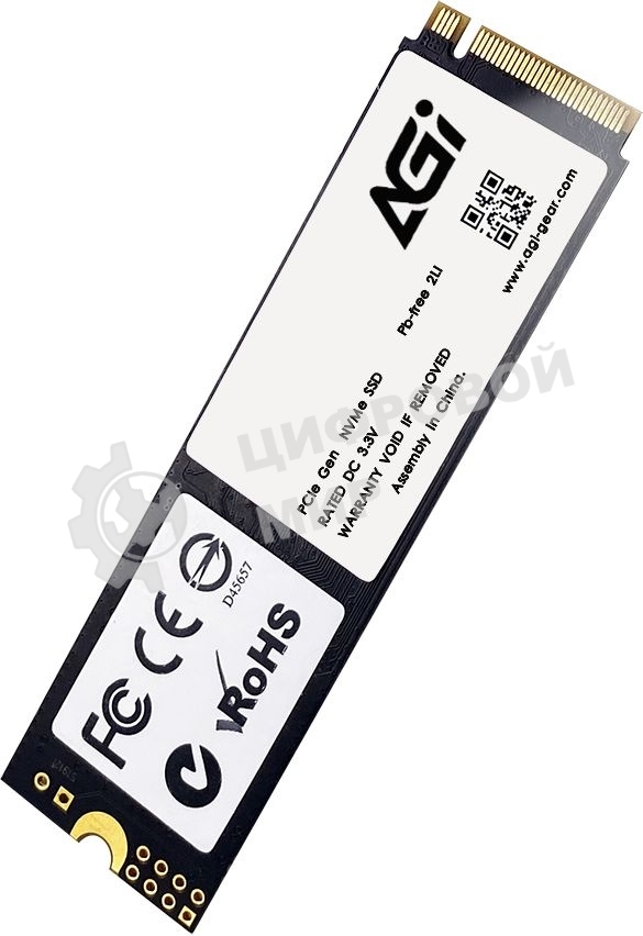 Накопитель SSD AGI AGI1T0G43AI818, 1Tb, PCIe 4.0 x4, M.2 2280, NVMe, R/W 4700/2800