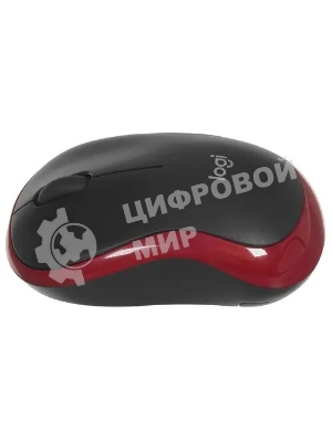 Мышь беспроводная Logitech M185, красный, 1000 dpi, радиоканал, USB, кнопки - 3