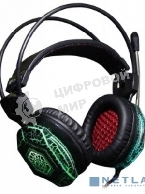 Гарнитура Oklick HS-L500G зелёный/чёрный, проводная, USB/3.5 мм