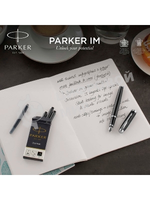 Набор ручек Parker IM Core FK221 (CW2093215) черный CT сталь нержавеющая, подарочная коробка ручка перьевая, ручка шариковая