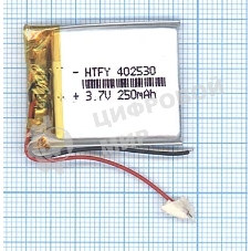 Аккумулятор Li-Pol (батарея) 4x25x30мм 2pin 3.7V/250mAh