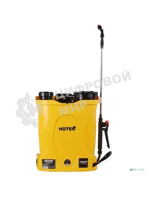 Опрыскиватель аккумуляторный Huter SP-12AC, аккумуляторный, ранцевый, 12л, желтый/черный