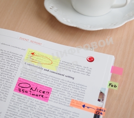 Закладки самоклеящиеся, индексы пластиковые Stick`n 21346 8 цветов в упаковке, 25 листов, на линейке 12x45мм, прямоуг+12x42мм, стрелки, европодвес