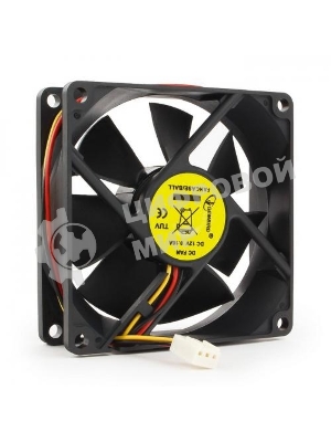 Вентилятор для корпуса Gembird FANCASE/BALL черный, 80 мм, 2600 об/мин, 27 дБ, 3 pin