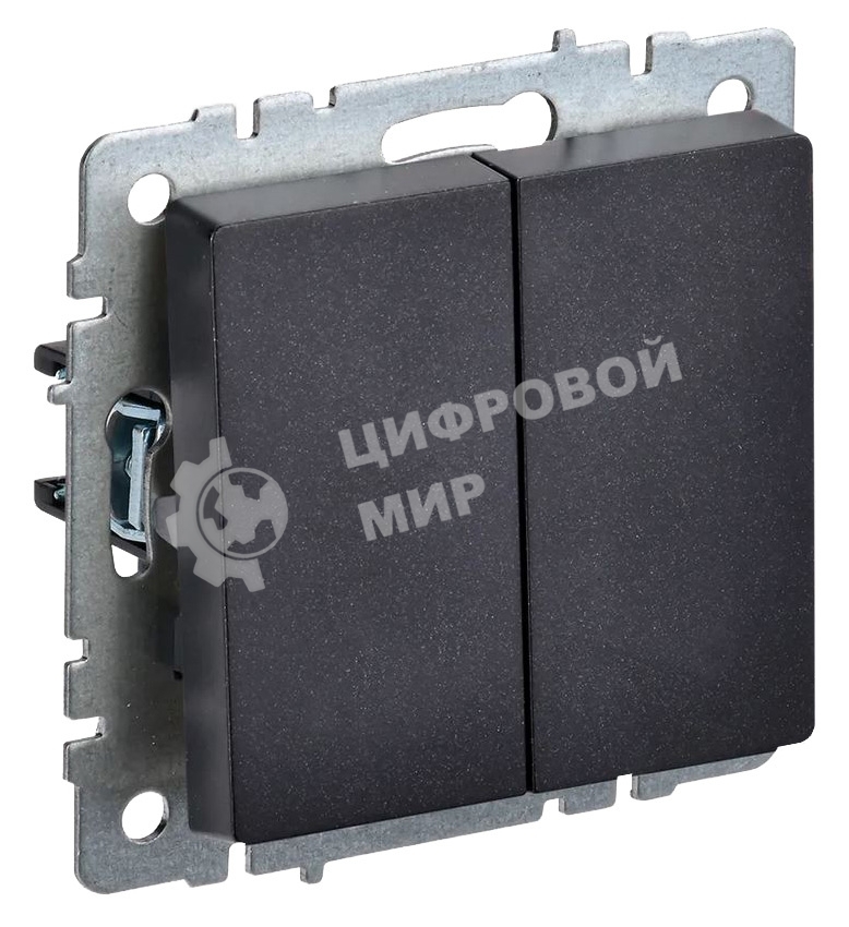 Выключатель 2-кл. СП BRITE ВС10-2-0-БрЧ 10А черный IEK BR-V20-0-10-K02
