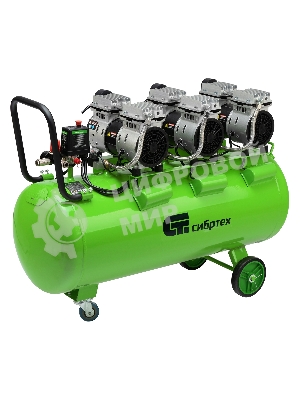 Компрессор безмаслянный малошумный Сибртех МБ 2250/100, 2250 Вт, 100л, 400 л/мин