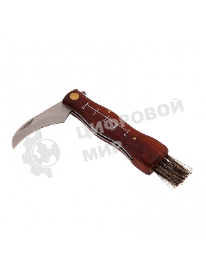 Нож грибника складной Palisad 145 мм, деревянная рукоятка