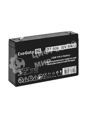 Аккумуляторная батарея ExeGate DT 609 (6V 9Ah, клеммы F2)