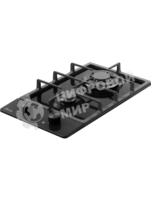 Газовая варочная панель Monsher MSG 33 Noir, газ, High-Tech, 29 см, автоматический электроподжиг, газ-контроль, форсунки под сжиженый газ, SABAF конфорки, чугунные решетки, черный