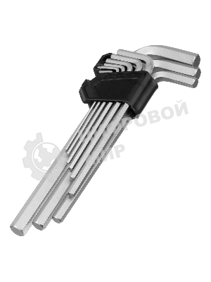 Набор ключей имбусовых Сибртех HEX, 2-12 мм, CrV, 9 шт., удлиненные