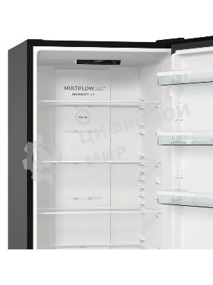 Холодильник Gorenje NRK6202EBXL4 черный матовый двухкамерный 235/96л морозилка снизу, No Frost