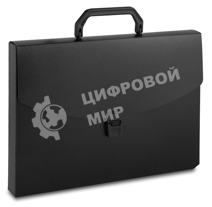 Папка-портфель Бюрократ -BPP01BLCK 1 отделение, A4, пластик, 0.7мм, черный