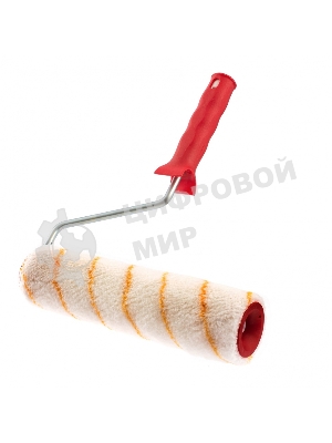 Валик в сборе Matrix полиакрил желтая полоса, 250 мм, ворс 12 мм, D 48 мм, D ручки 8 мм