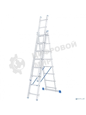 Лестница Сибртех, 3 х 8 ступеней, алюминиевая, трехсекционная