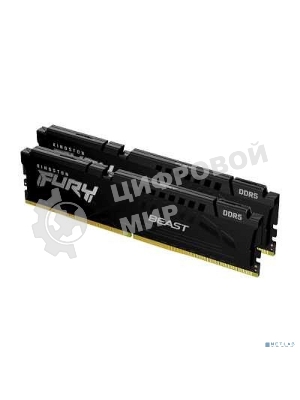 Оперативная память Kingston Fury Beast, DDR5, 32GB (2x16GB), 5200MHz, CL40, DIMM, радиатор, черный