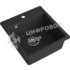Мойка GRANFEST URBAN 245 1-чаша 450x490мм, монтаж: врезной, материал: кварц, черный