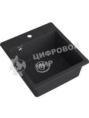 Мойка GRANFEST URBAN 245 1-чаша 450x490мм, монтаж: врезной, материал: кварц, черный