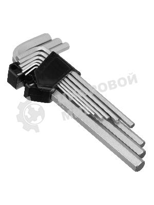 Набор ключей имбусовых Сибртех HEX, 2-12 мм, CrV, 9 шт., удлиненные