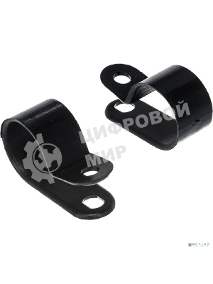 Кабельная скоба под винт Rexant 16 мм, черная, упаковка 50 шт.