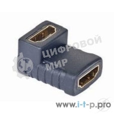 Переходник Gembird Переходник HDMI-HDMI 19F/19F, угловой, золотые разъемы, пакет