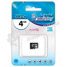 Флеш карта microSD 4Gb Smartbuy microSDHC Class 10