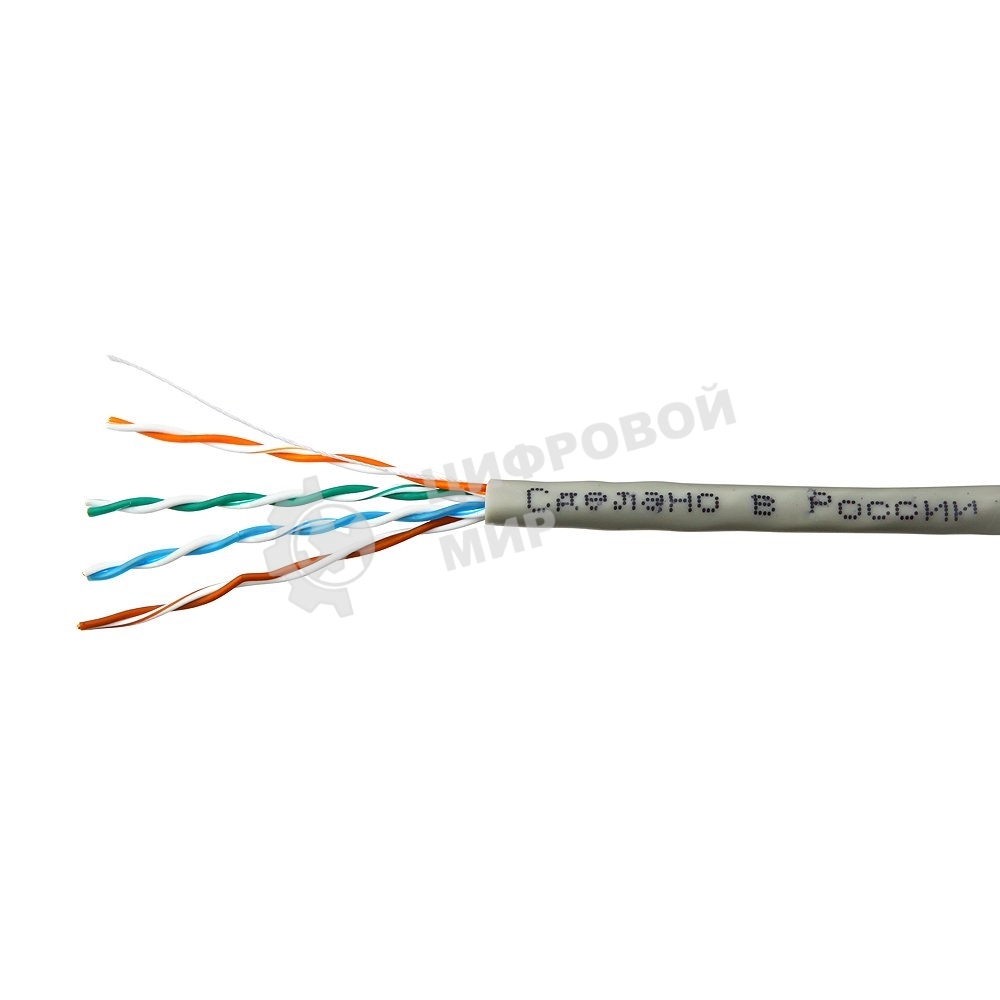 Кабель SkyNet Light UTP indoor 4x2x0,46, медный, FLUKE TEST, кат.5e, однож., 100 м, box, серый