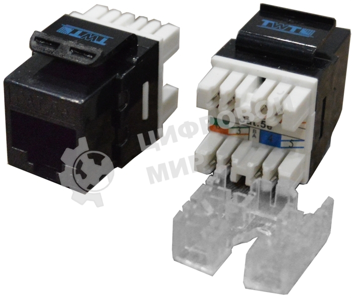 Модуль Keystone RJ45, Cat.5E, UTP, 180 градусов, черный