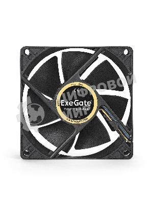 Вентилятор для корпуса ExeGate EX08025B4P-PWM черный, 80 мм, 2300 об/мин, 23 дБ, 4 pin