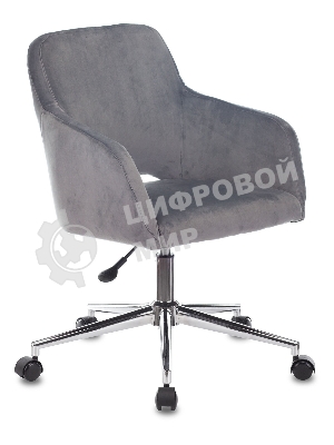 Кресло офисное Бюрократ CH-380SL серая жемчужина Italia 26, крестовина металл хром