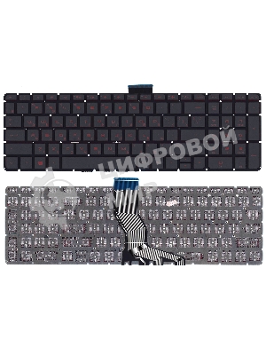 Клавиатура для ноутбука HP Pavilion 15-ab 15-ab000 15z-ab100 черная с красной подсветкой