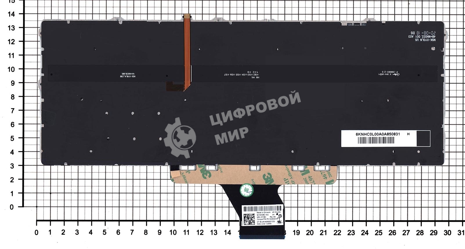 Клавиатура для ноутбука HP Envy 13-BA серебро