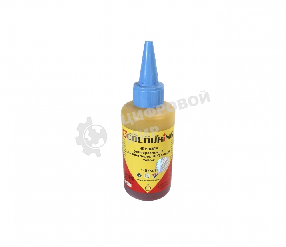 Чернила Colouring для принтеров HP/Lexmark универсальные Yellow 100 мл водн