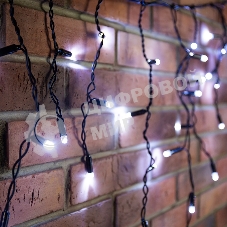 Гирлянда Neon-night Айсикл (бахрома) светодиодный, 2,4 х 0,6 м, черный провод, 230 В, диоды белые, 88 LED