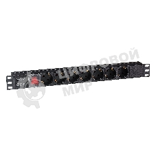 Блок розеток горизонтальный ExeGate ServerPro PDU-19H703 Al-7S-C20-SW, 19