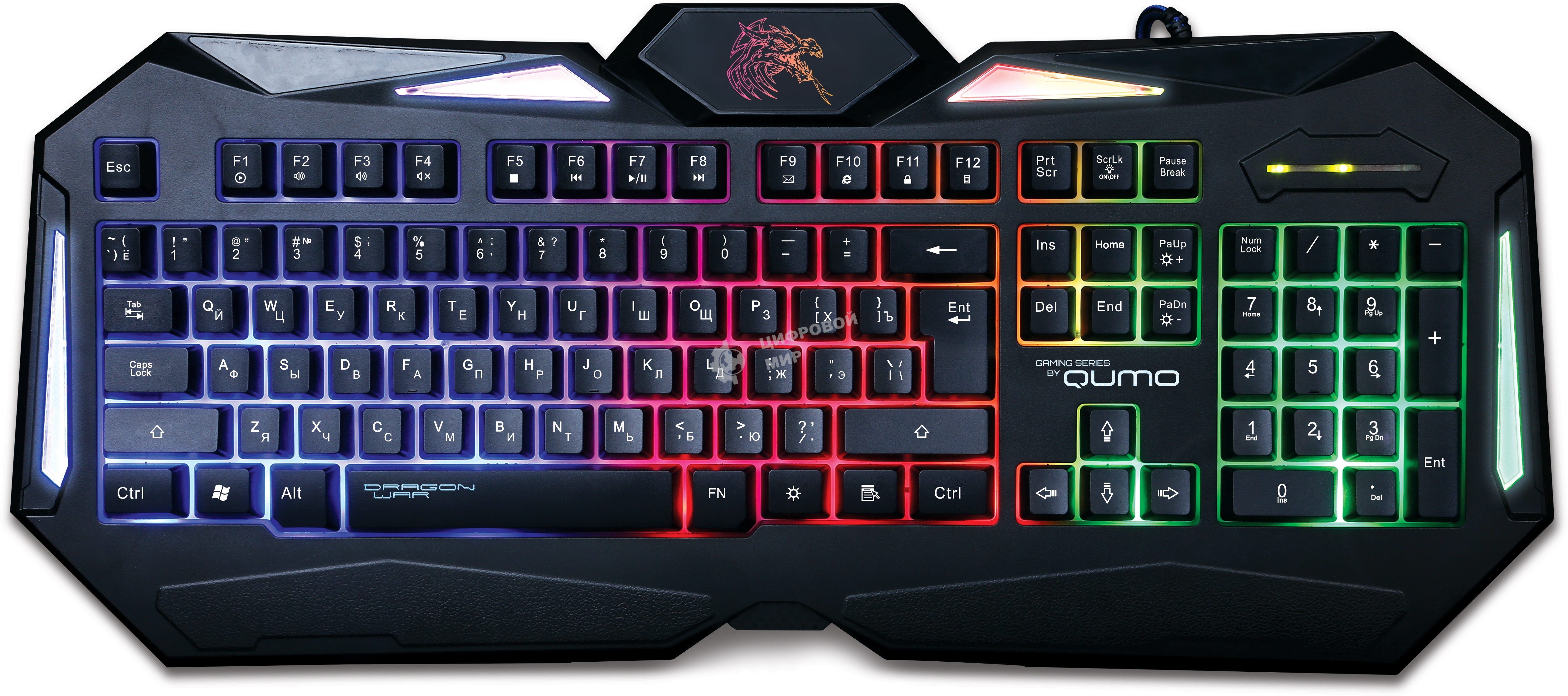 Клавиатура Qumo Dragon War Spirit проводная, USB Type-A, чёрный