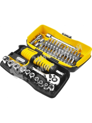 Биты и торцовые головки с трещоткой и воротком 39шт STAYER PROFI 25135-H39