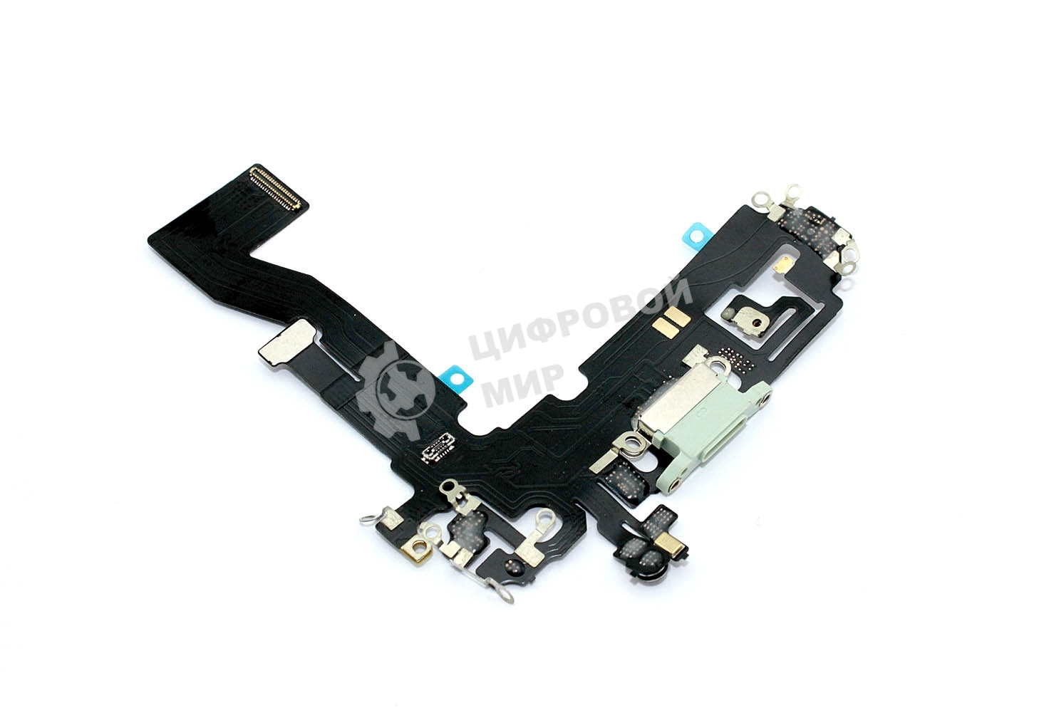 Шлейф с разъемом зарядки и микрофоном для Apple iPhone 12, iPhone 12 Pro, зеленый