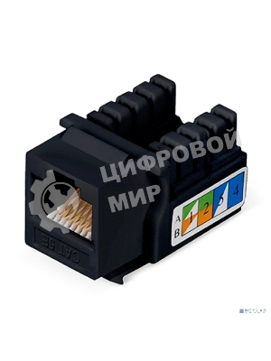 Модуль универсальный Cabeus, keystone, 1хRJ45(8P8C), Toolless, кат. 5е, неэкр., чёрный