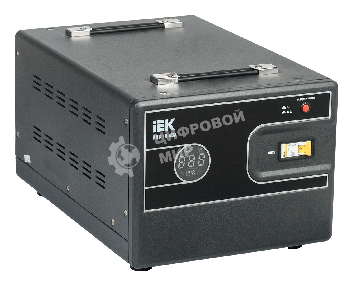 Стабилизатор напряжения IEK Hub 10кВА однофазный черный (IVS21-1-010-13)