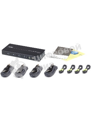 Переключатель КМ 4-портовый USB с функцией Boundless Switching (кабели включены) 4-Port USB Boundless KM Switch