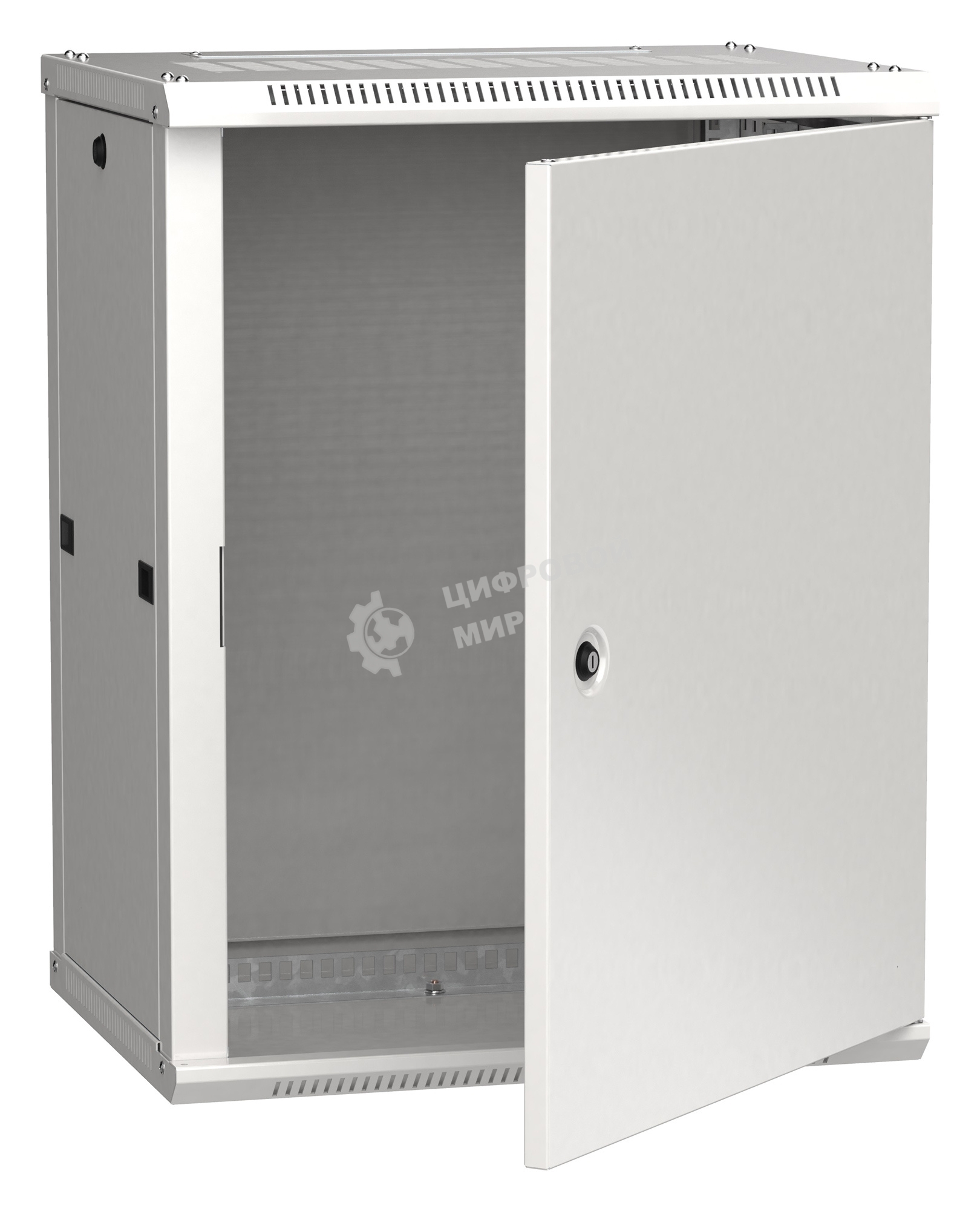 Шкаф монтажный ITK LINEA W (LWR3-12U64-MF) настенный 12U 600x450 мм пер. дв. металл 90 кг серый 350 мм 29 кг 200 град. IP20 IK10 сталь