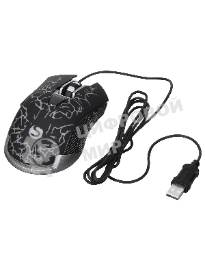 Мышь проводная SunWind SW-M705G черный, 3600 dpi, USB, кнопки - 6